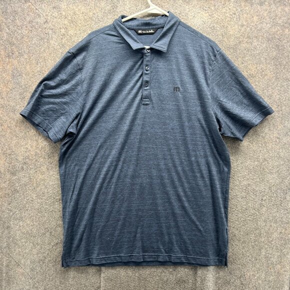 Travis Mathew Other - Travis Mathew Polo Shirt Mens XL Blue Preppy Heather Polyester Golf Club Knit